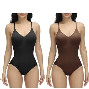 Shapewear Bodysuit for Women Tummy Control Body Shaper Seamless (2 Pack)